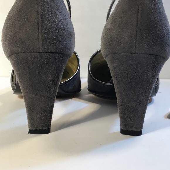 Yves Saint Laurent | Shoes | Yvette Saint Laurent Gray Suede Kitten ...